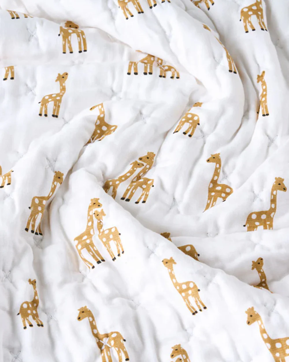 Aariro Baby Quilt -100% Organic Muslin Cotton-Ultra Soft & Breathable-White & Mustard-Stand Tall-For Infants - Image 5