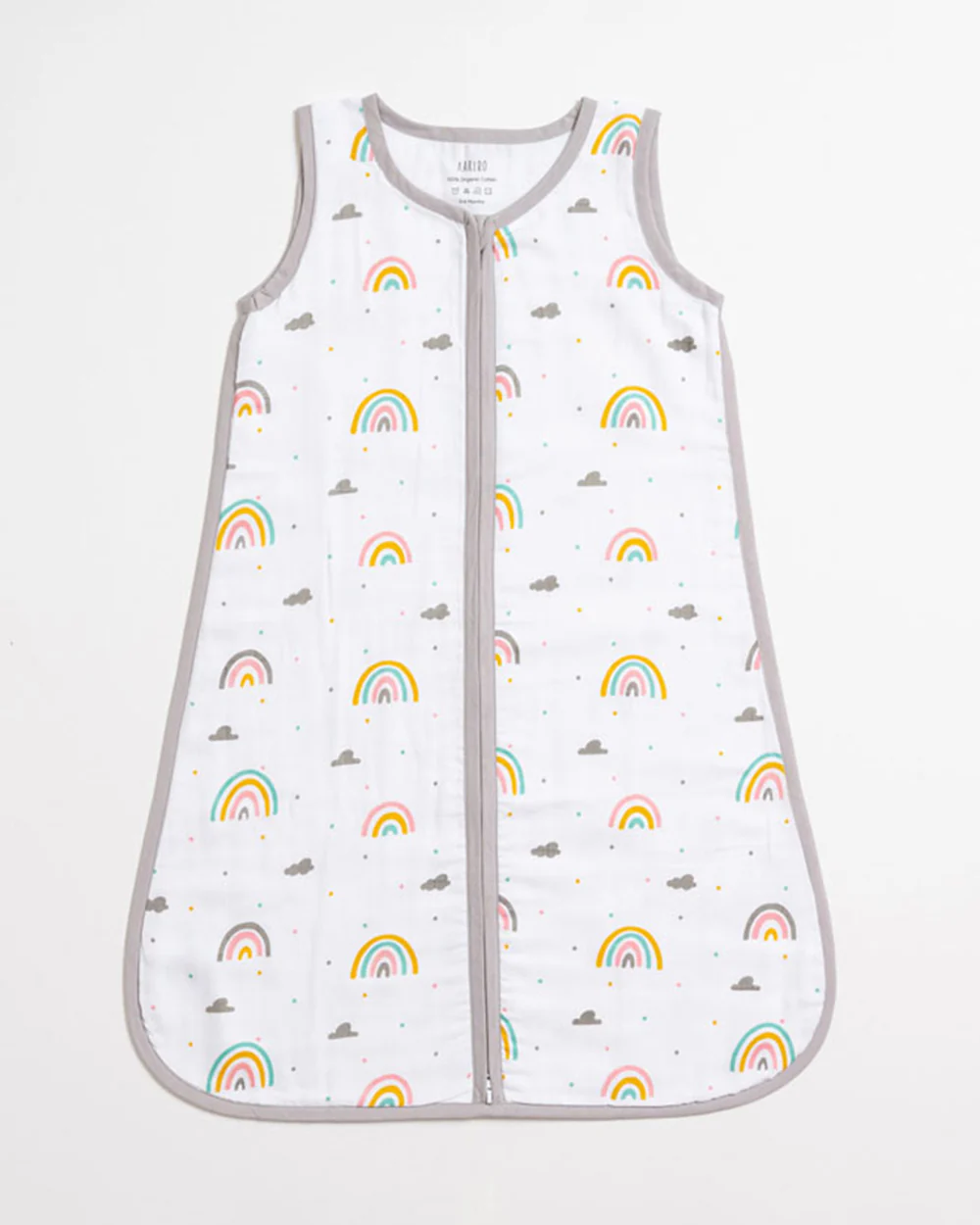 Aariro Baby Sleeping Bag-Follow the Rainbow-100% Organic Cotton-Lavender-Newborn Bed-0-6M