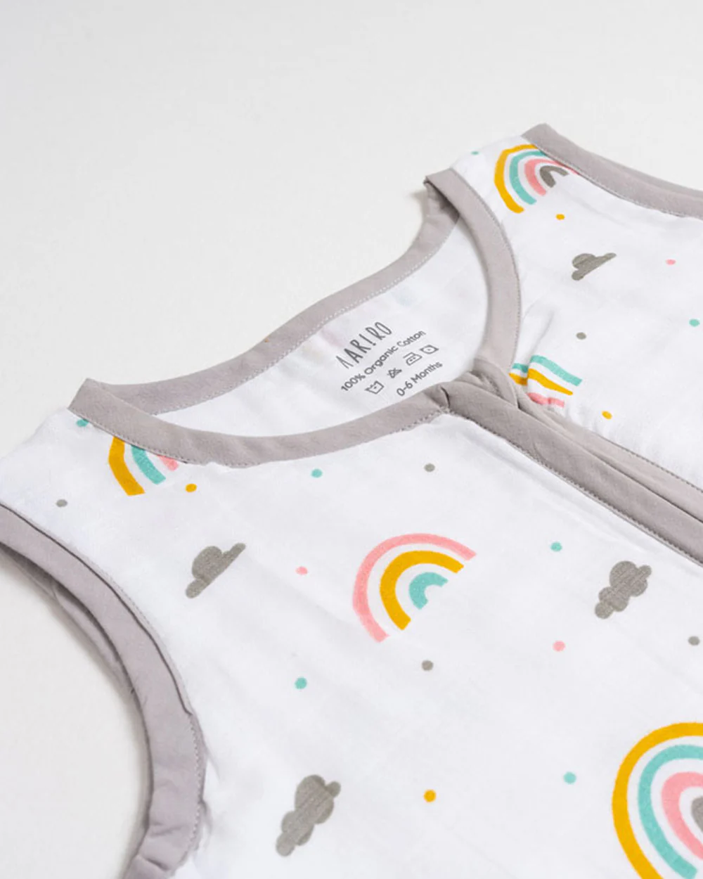 Aariro Baby Sleeping Bag-Follow the Rainbow-100% Organic Cotton-Lavender-Newborn Bed-0-6M - Image 2