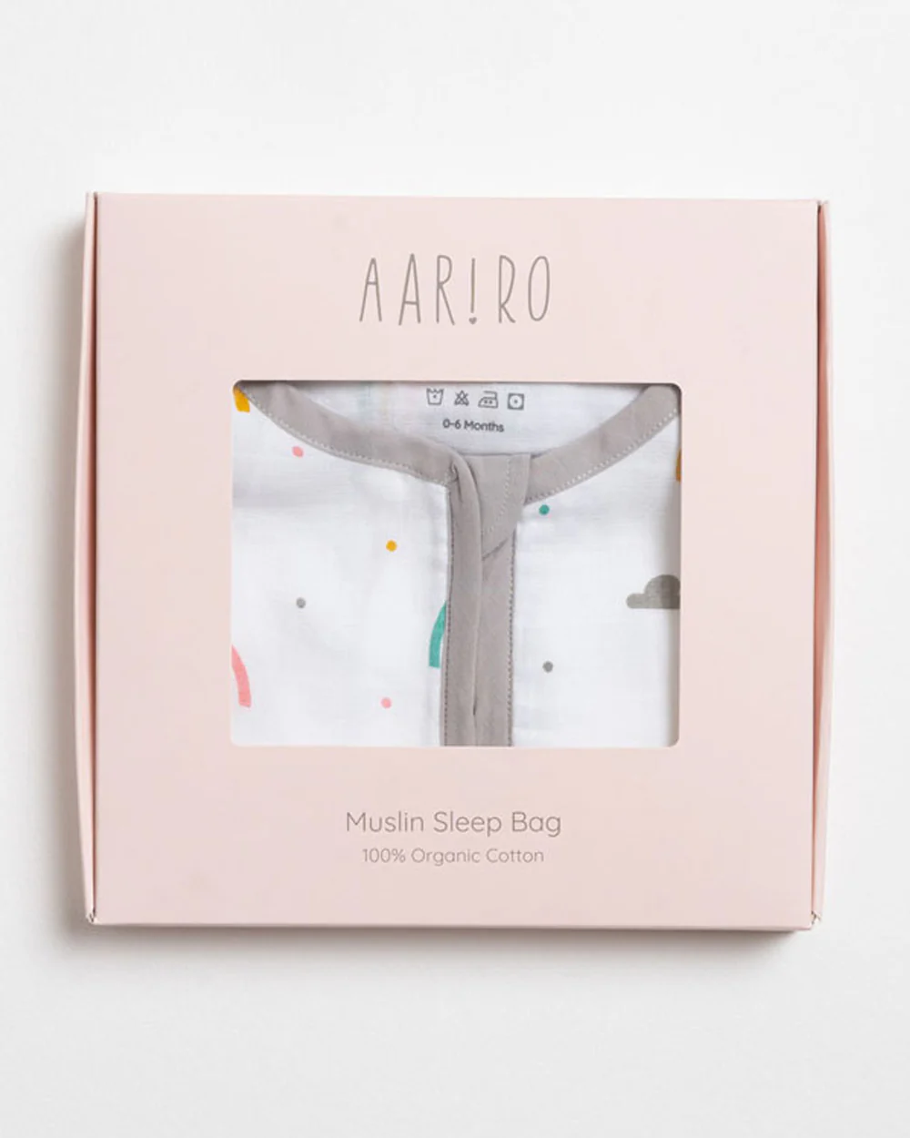 Aariro Baby Sleeping Bag-Follow the Rainbow-100% Organic Cotton-Lavender-Newborn Bed-0-6M - Image 3