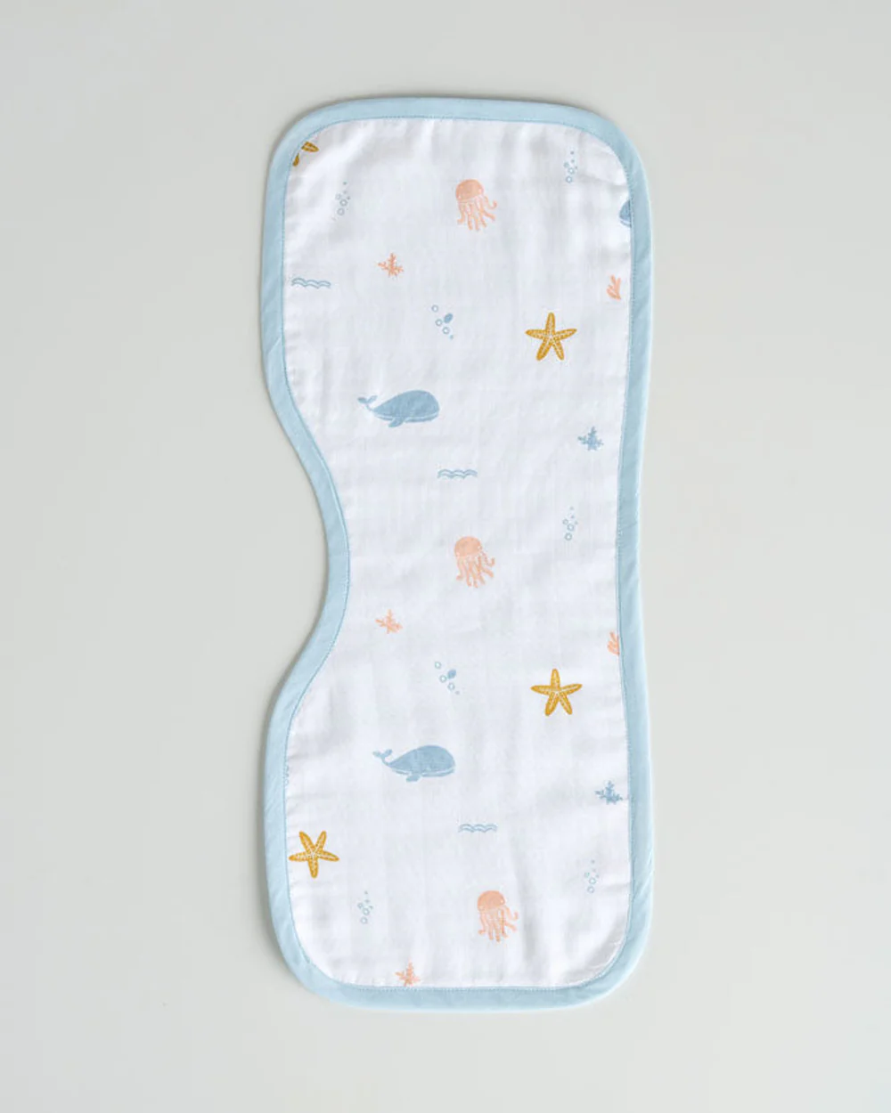 Aariro Organic Cotton Burp Cloth-Multi Layered & Reversible-Under The Sea-For Infants - Image 2