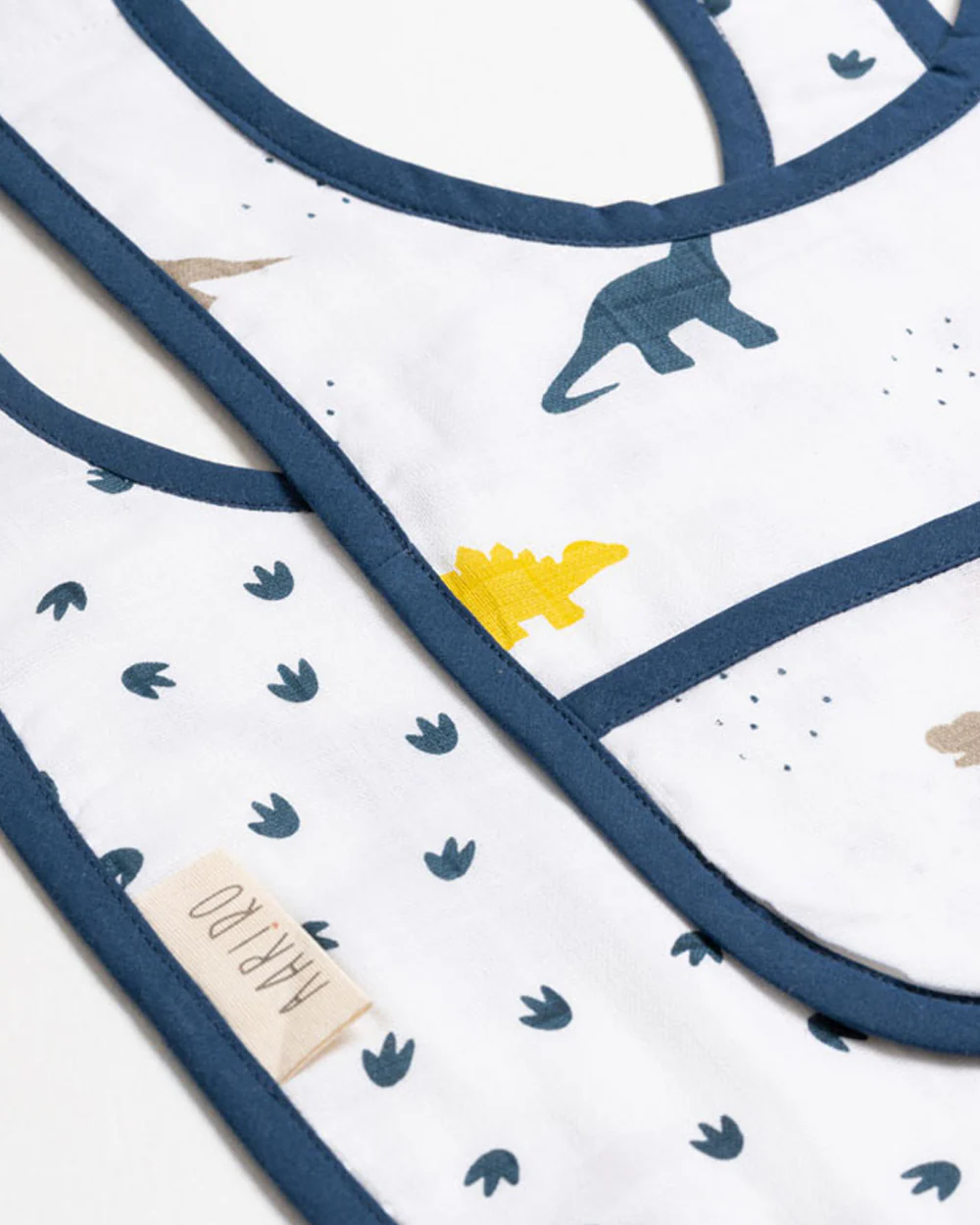 Aariro Organic Cotton Classic Muslin Bib-Multi Layered & Reversible-Little Dino-For Infants - Image 2