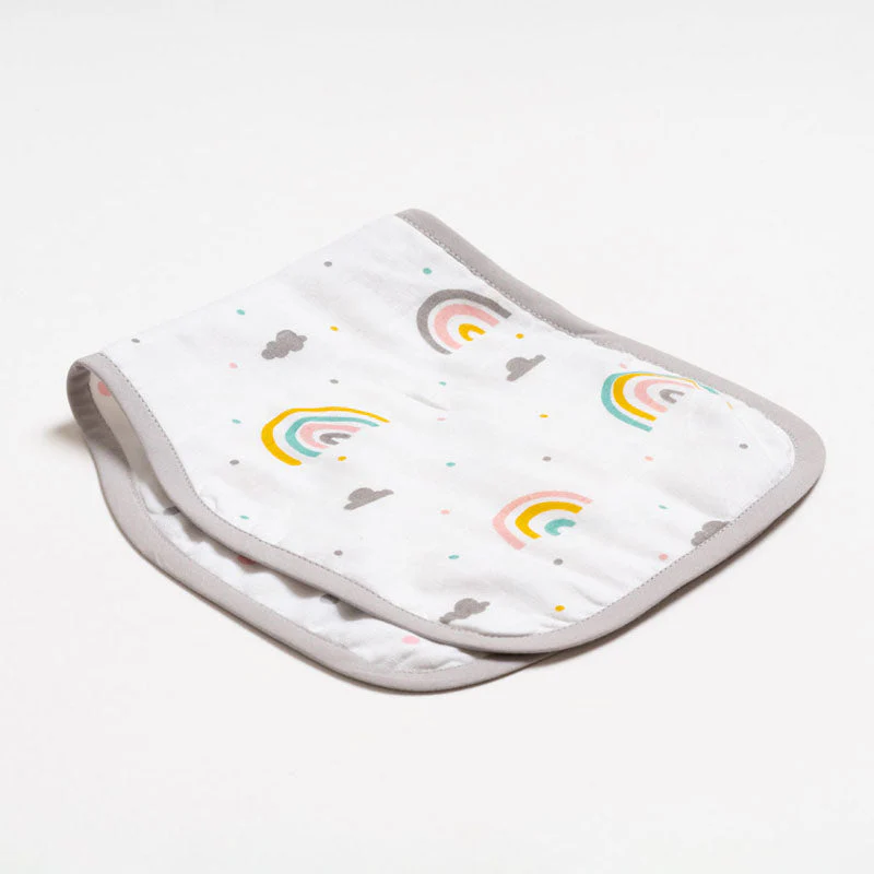 Aariro Organic Cotton Muslin Burp Cloth & Wash Cloths Combo Set-Follow The Rainbow-For Infants - Image 8