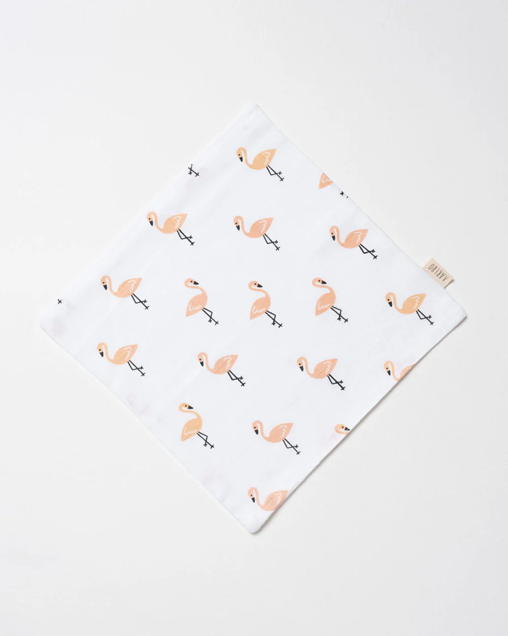 Aariro Organic Cotton Muslin Washcloth-Multi Layered-Pack of 3-Tropical Flamingo-For Infants - Image 4