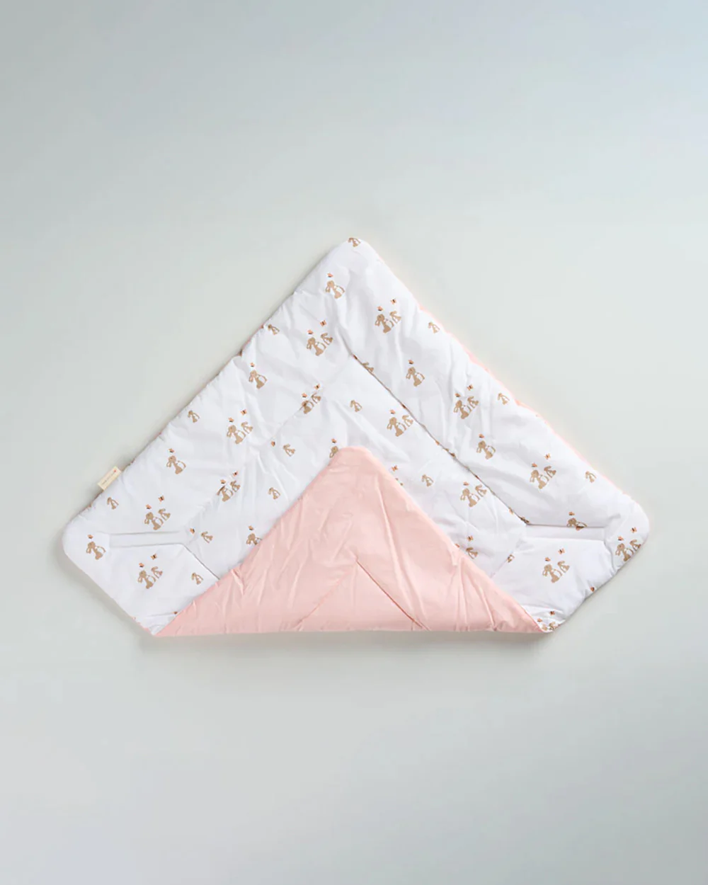 Aariro Quilted Baby Carrier Nest Cum Receiving Blanket-Honey Bunny-White & Pink-For Infants - Image 2