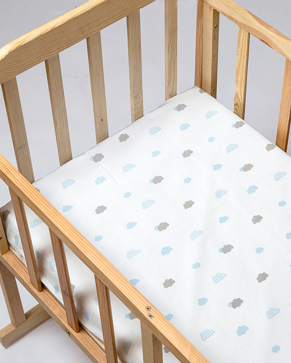 Aariro Silk Cotton Baby Bedding Set-Dream Big-White & Sky Blue-For Infants - Image 3