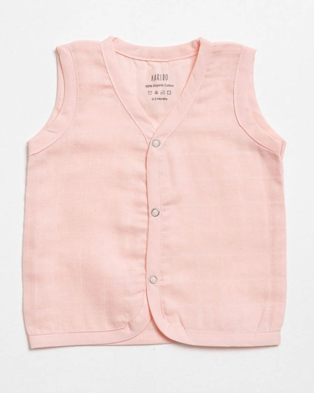 Aariro White & Pink Jhabla-Flamingo and Leaves Print-Organic Cotton-Pack of 3-For Infants - Image 5