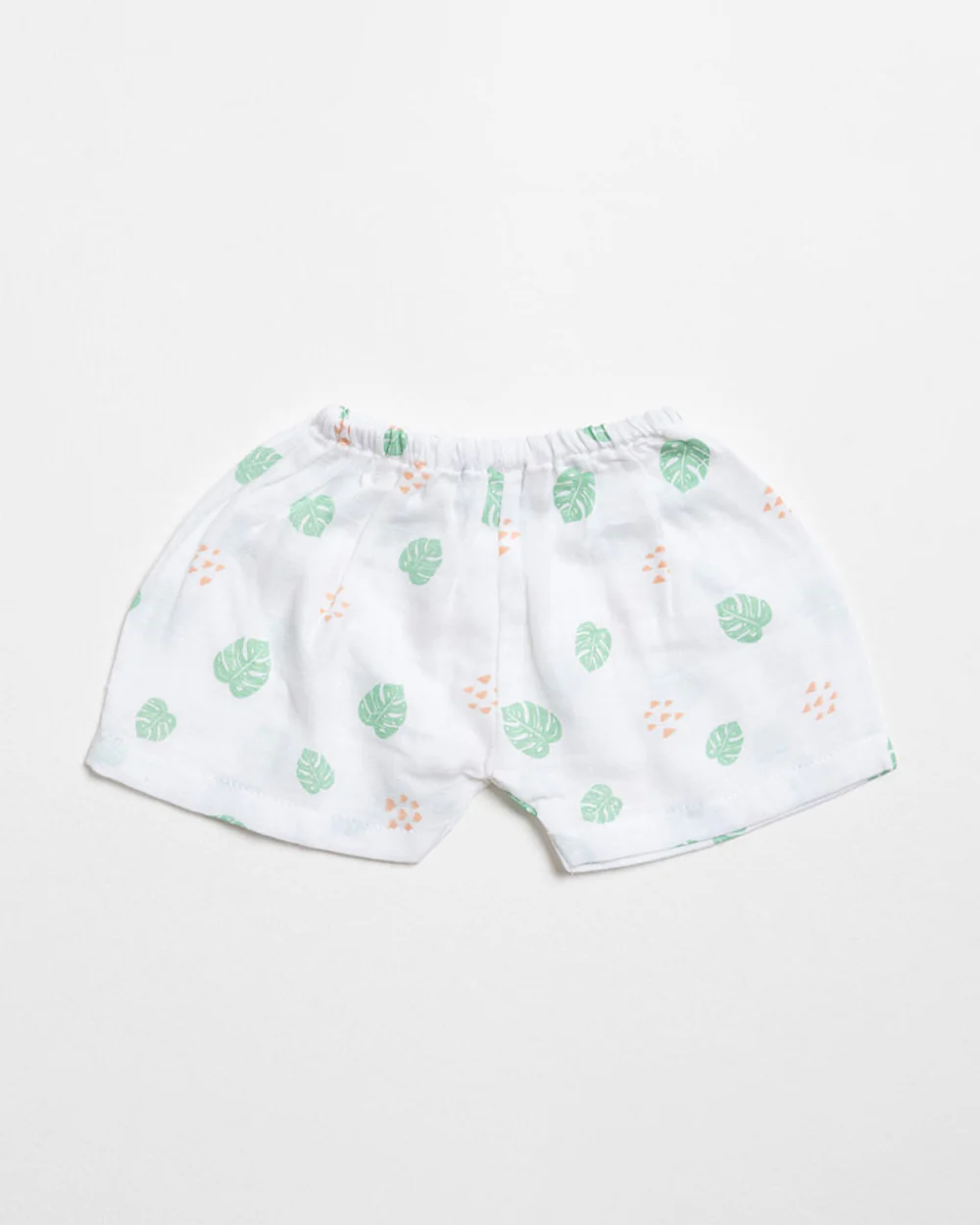 Aariro White & Pink Shorts-Flamingo and Leaves Print-Organic Cotton Muslin-Pack of 3-For Infants - Image 2