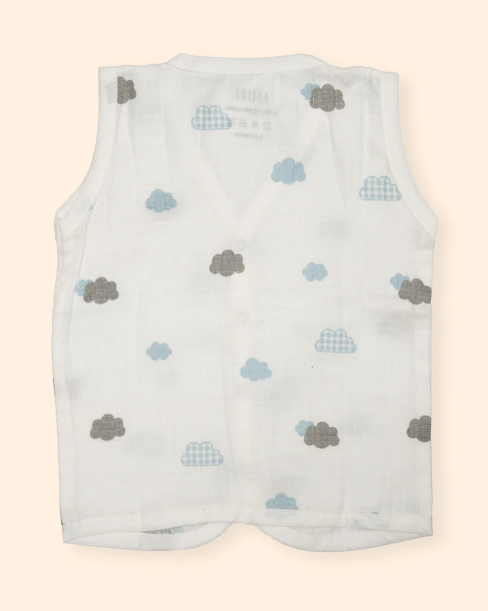 Aariro White Jhabla-Aeroplane and Cloud Print-Organic Cotton-Pack of 2-For Infants - Image 12