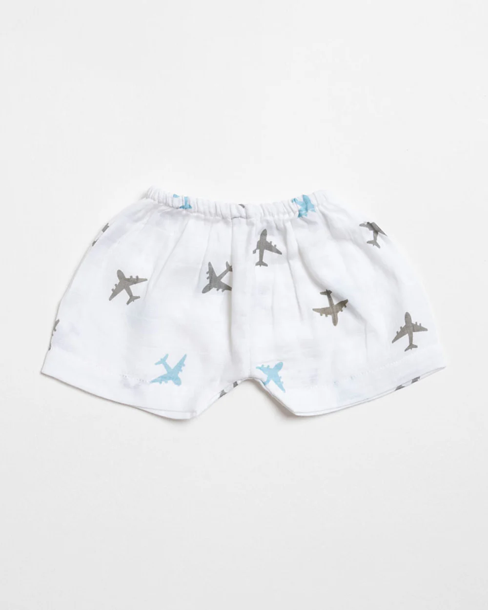 Aariro White Jhabla & Shorts Set-Aeroplane & Cloud Print-Organic Cotton-Pack of 2-For Infants - Image 8