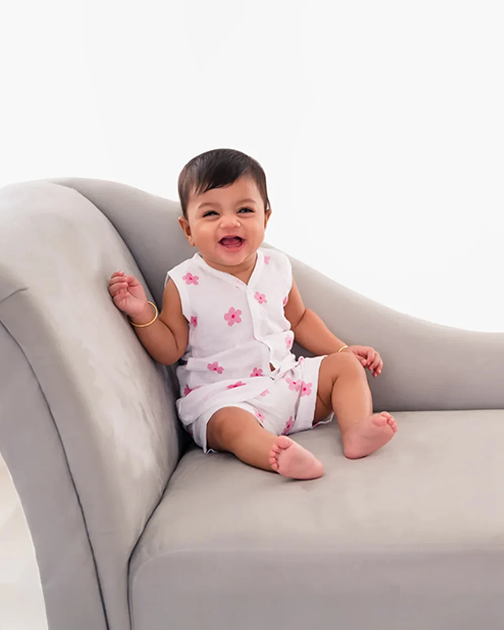 Aariro White Jhablas-100% GOTS Certified Organic Cotton-Honey Bunny-Pack of 2-For Infants - Image 4