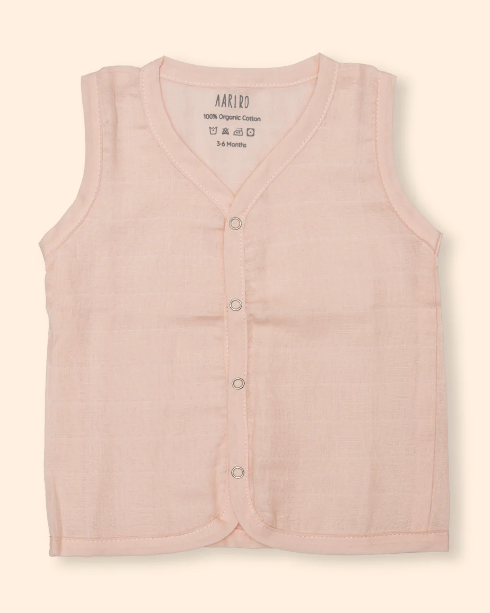 Aariro White & Pink Jhabla-Flamingo and Leaves Print-Organic Cotton-Pack of 3-For Infants - Image 8