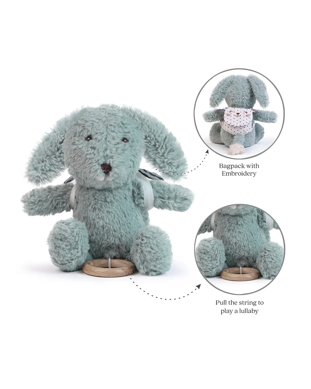 Abracadabra Alfie The Bunny Musical Toy With Backpack-Encourages Sensory Exploration-Promotes Hand Eye Coordination-For Newborn - Image 6