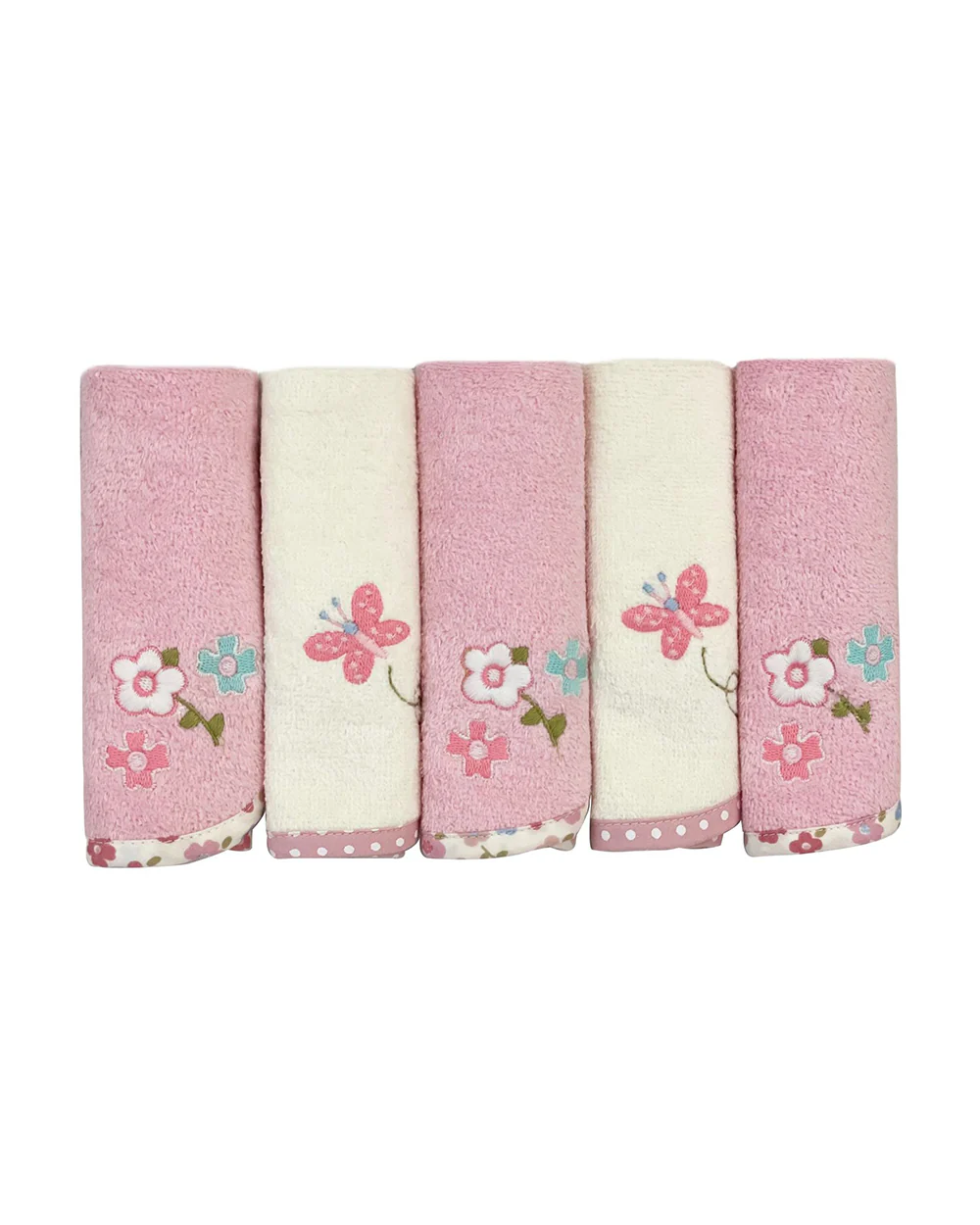 Abracadabra Baby Face Towel-100% Terry Cotton-Vintage Floral-Pack of 5 - Image 2