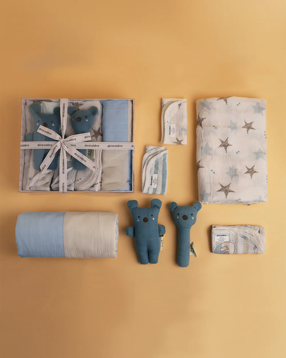Abracadabra Baby Shower Essential Gift Set-Blue Stars-Pack of 7-For Newborn - Image 3