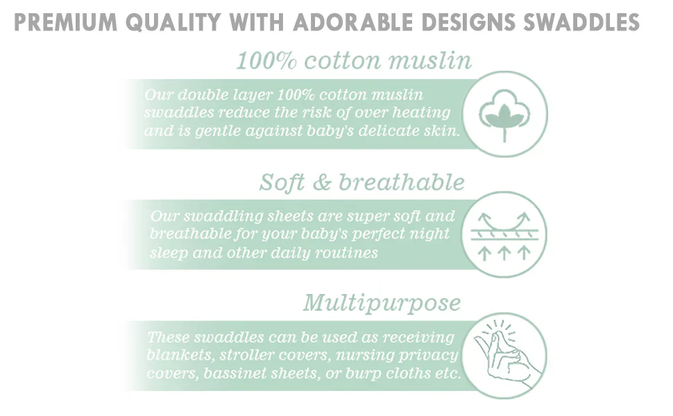 Abracadabra Bambi & Friends Swaddles-Multicolor-Cotton Muslin-Infant Wraps-Pack of 3 - Image 13