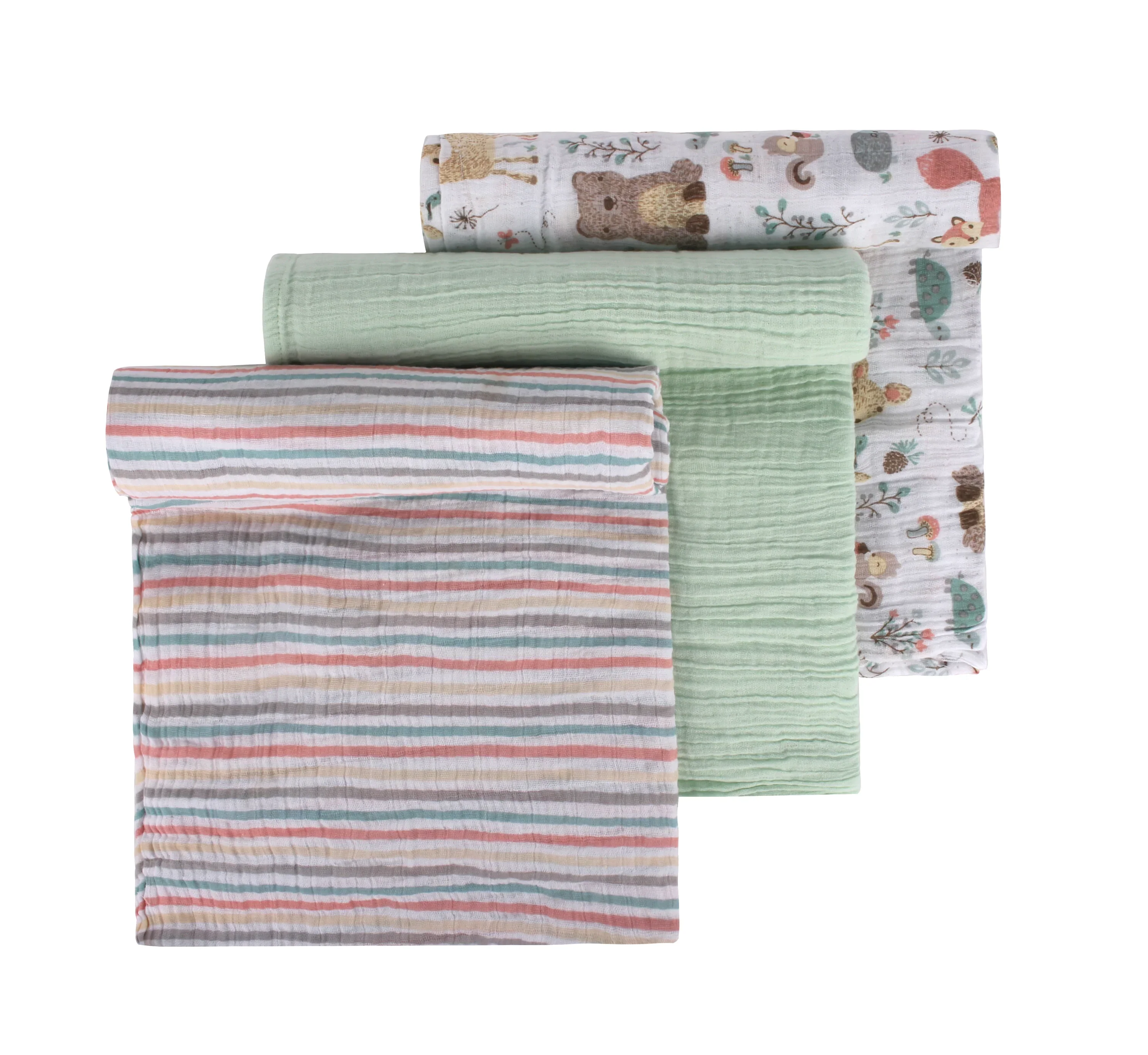 Abracadabra Bambi & Friends Swaddles-Multicolor-Cotton Muslin-Infant Wraps-Pack of 3 - Image 4