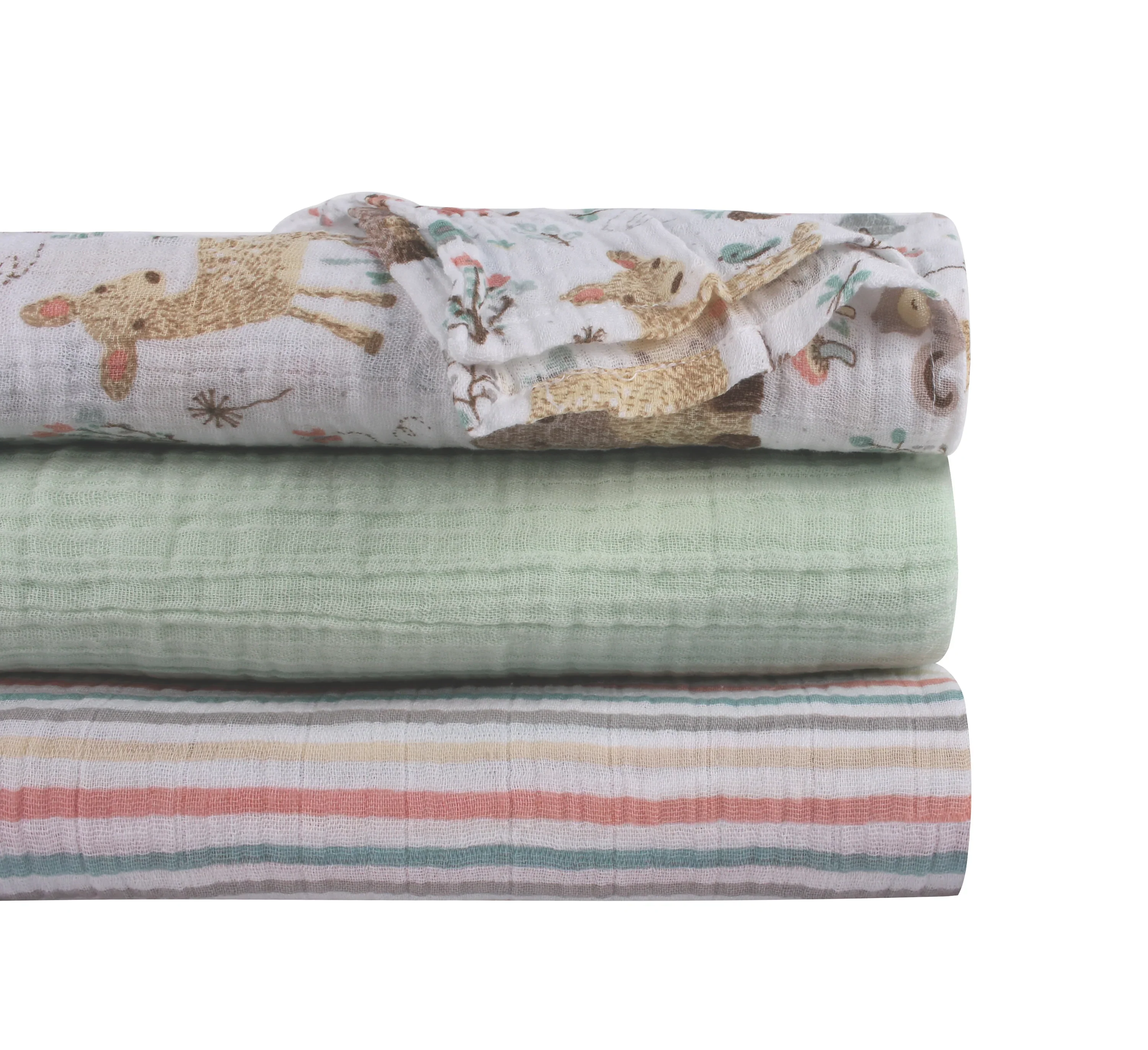 Abracadabra Bambi & Friends Swaddles-Multicolor-Cotton Muslin-Infant Wraps-Pack of 3 - Image 5