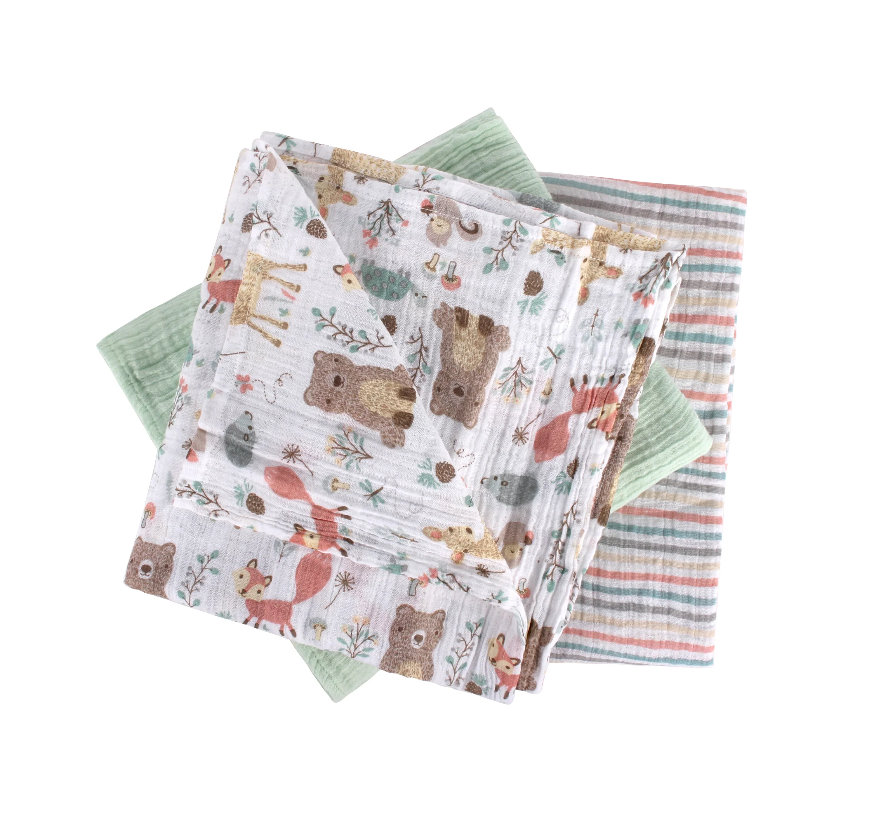 Abracadabra Bambi & Friends Swaddles-Multicolor-Cotton Muslin-Infant Wraps-Pack of 3 - Image 6