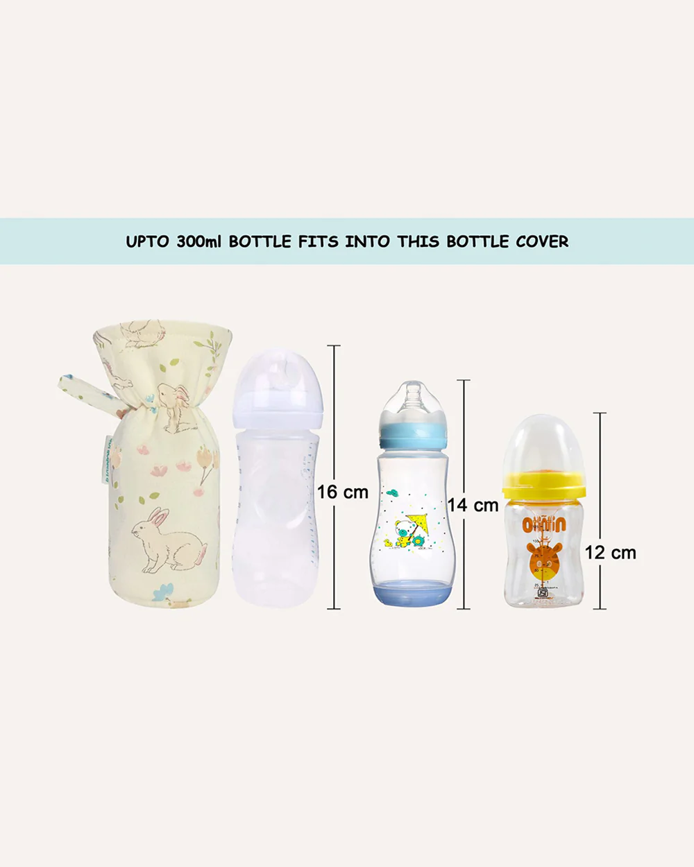 Abracadabra Bottle Cover with Dual Layer Insulation-Fits upto 300 ml Bottle-Bunny Garden-Pack of 2 - Image 4