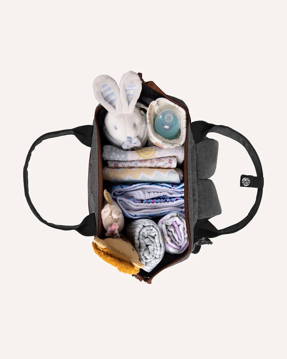 Abracadabra Diaper Bag-Backpack-With Changing Station & Stroller Hooks-Grey - Image 5