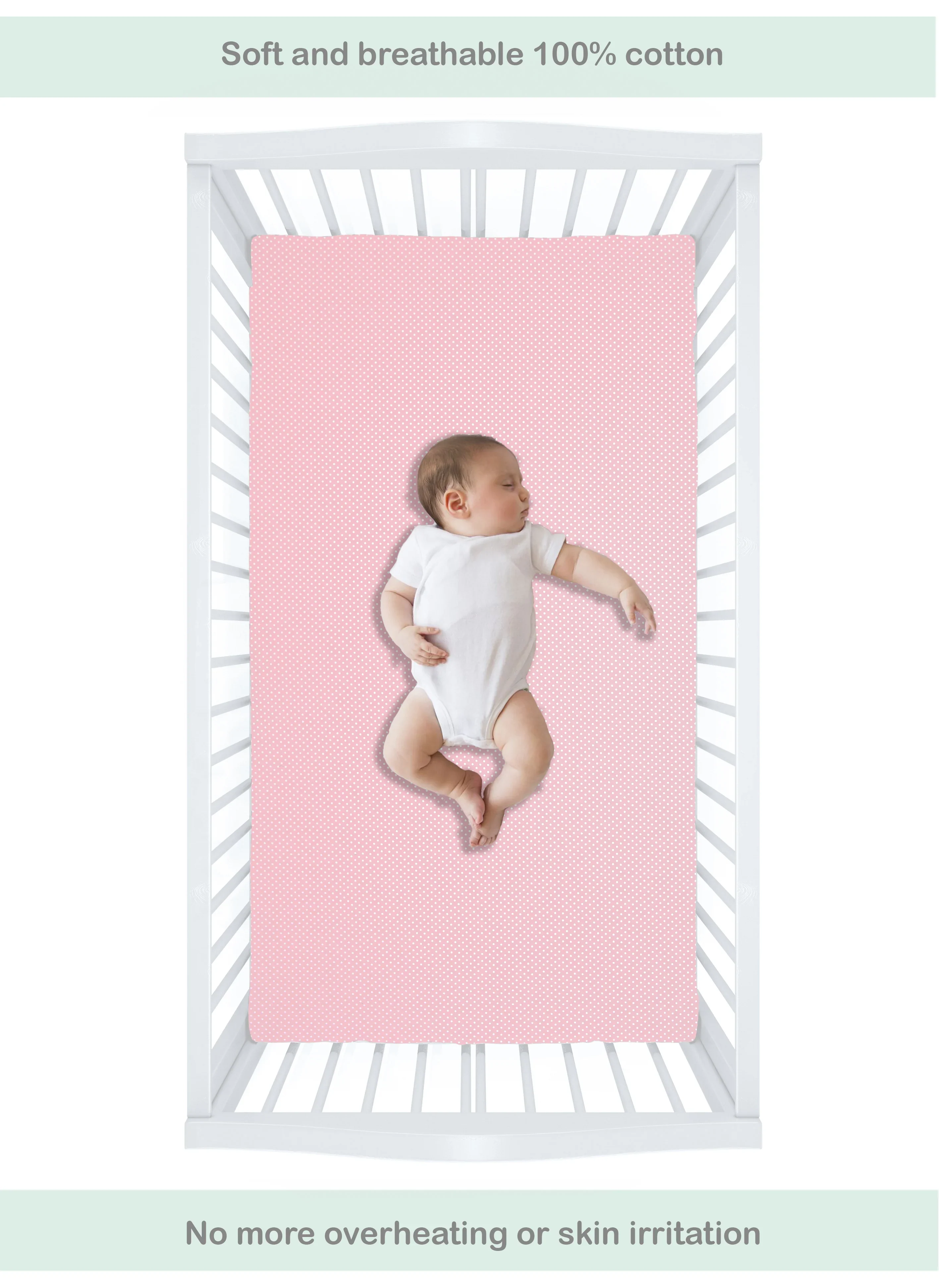 Abracadabra Flat Bedsheet-Ditsy Floral-100% Natural Premium Cotton-Pink-Pack of 2 Baby Bedsheets-For Infants - Image 5