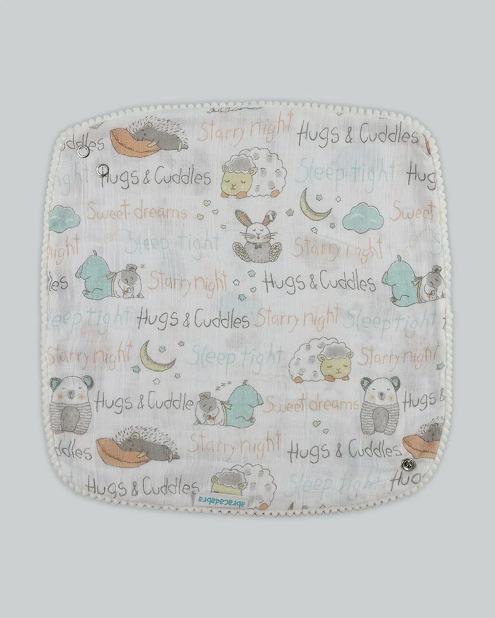 Abracadabra Muslin Bandana Bibs-Sleepy Friends-Foldable-With Snap Button-Pack of 3-For Infants - Image 7