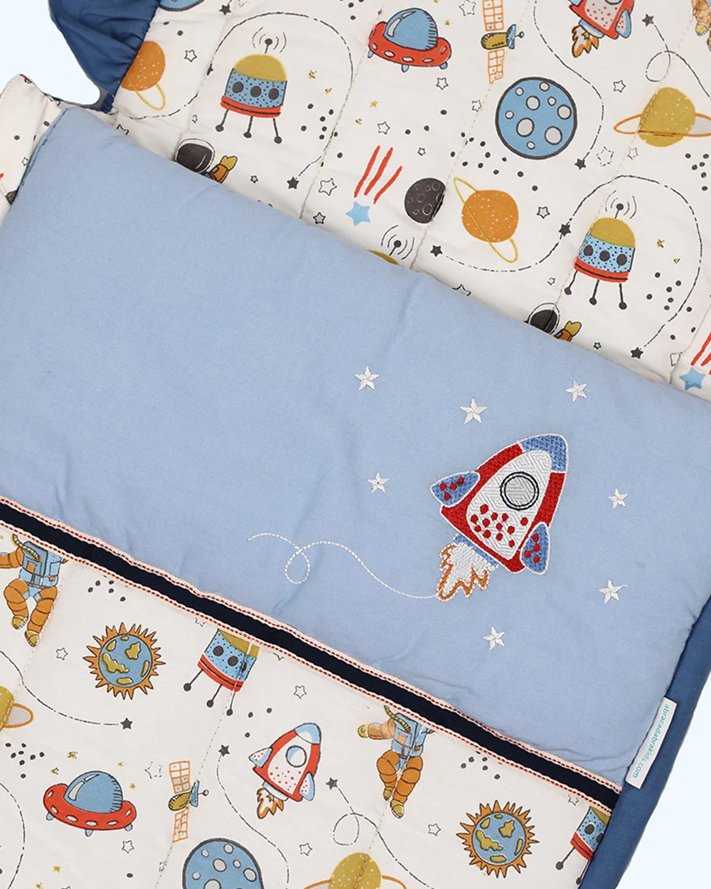 Abracadabra Quilted Baby Carrier Nest Cum Sleeping Bag-Rocketman-Peach-For Infants - Image 5