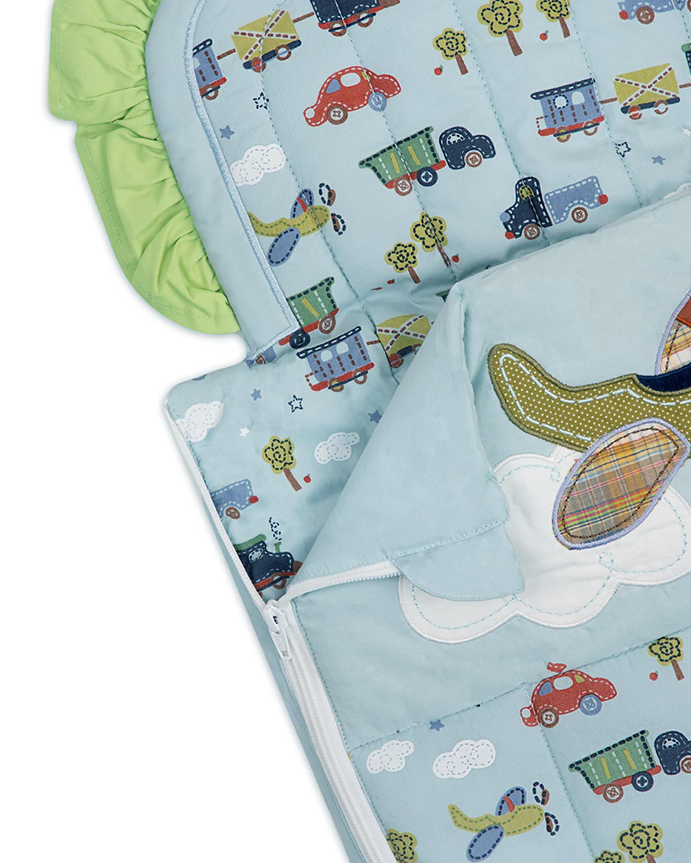 Abracadabra Quilted Baby Carrier Nest Cum Sleeping Bag-Transport-Light Blue-For Infants - Image 5