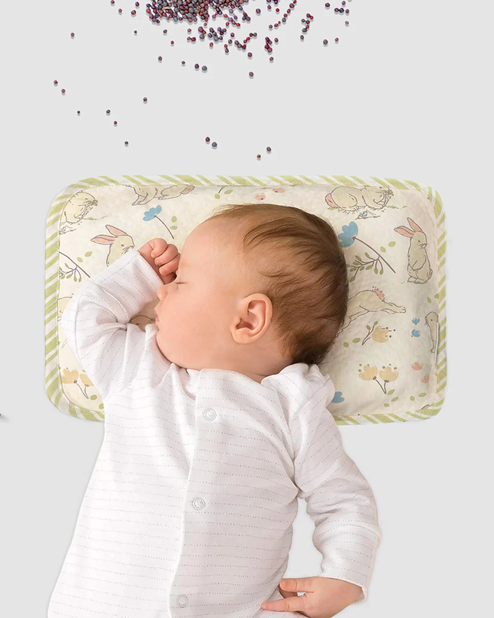Abracadabra Rai Pillow-Bunny Garden-Baby Mustard Pillow-Beige-For Infants - Image 4