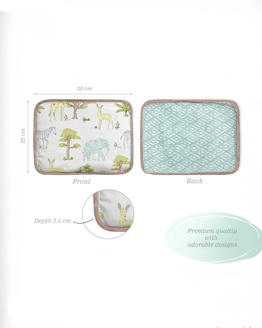 Abracadabra Rai Pillow-Savanna-Baby Mustard Pillow-Off White-For Infants - Image 3