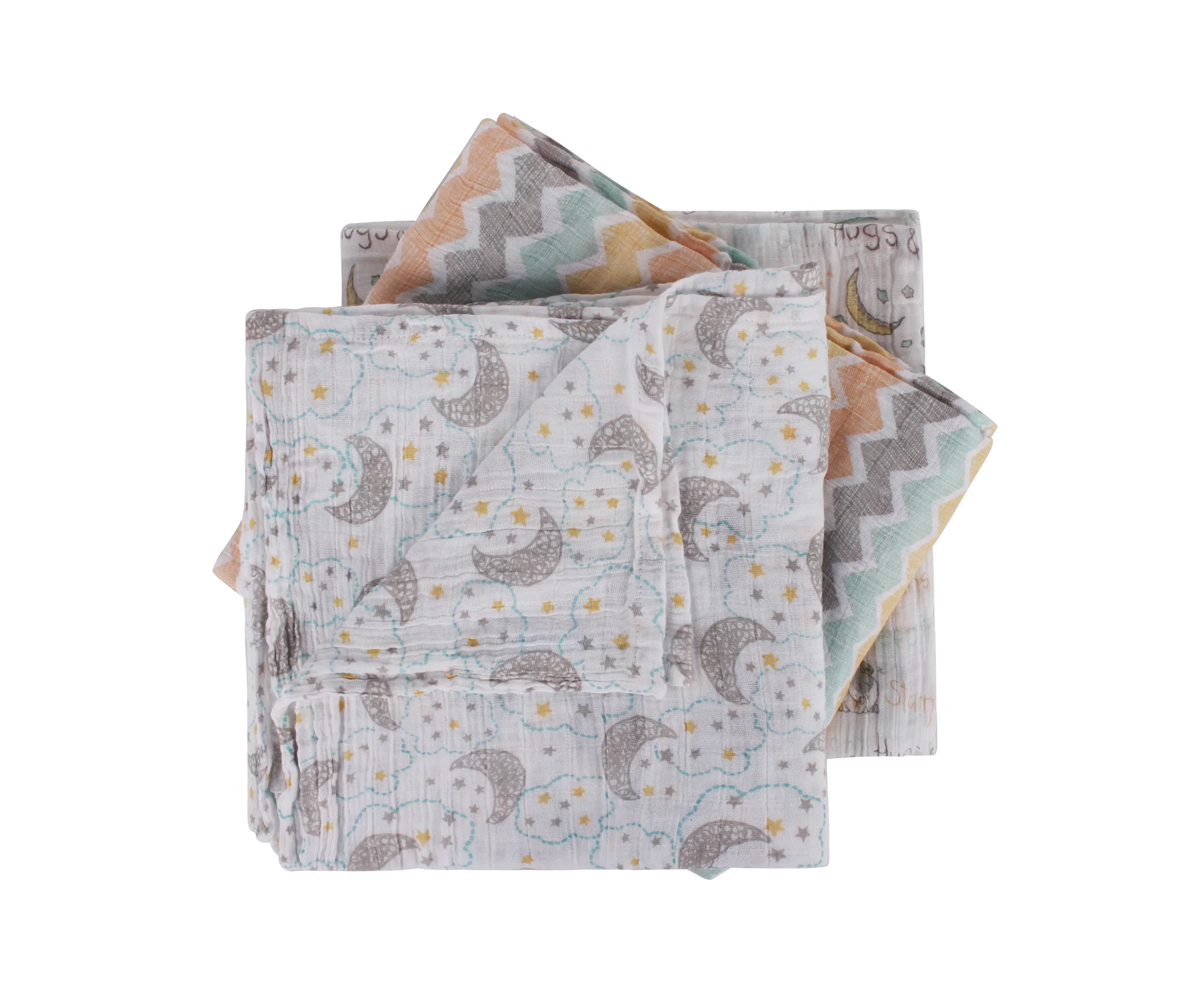 Abracadabra Sleepy Friends Swaddles-Multicolor-Cotton Muslin-Infant Wraps-Pack of 3 - Image 4