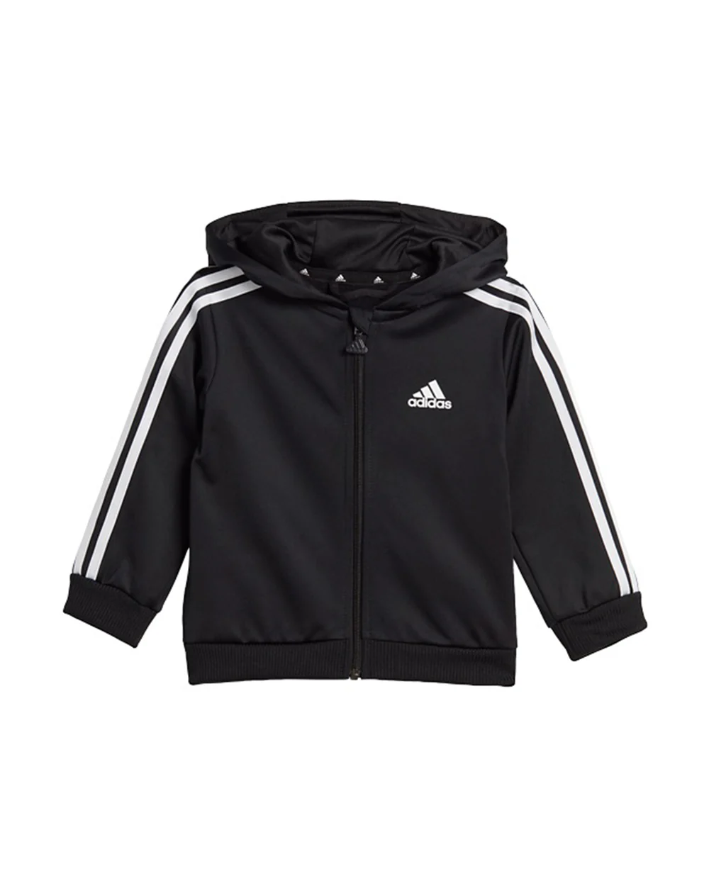 Adidas Black Track Suit-Striped-Cotton & Polyester-French Terry For Infants - Image 2