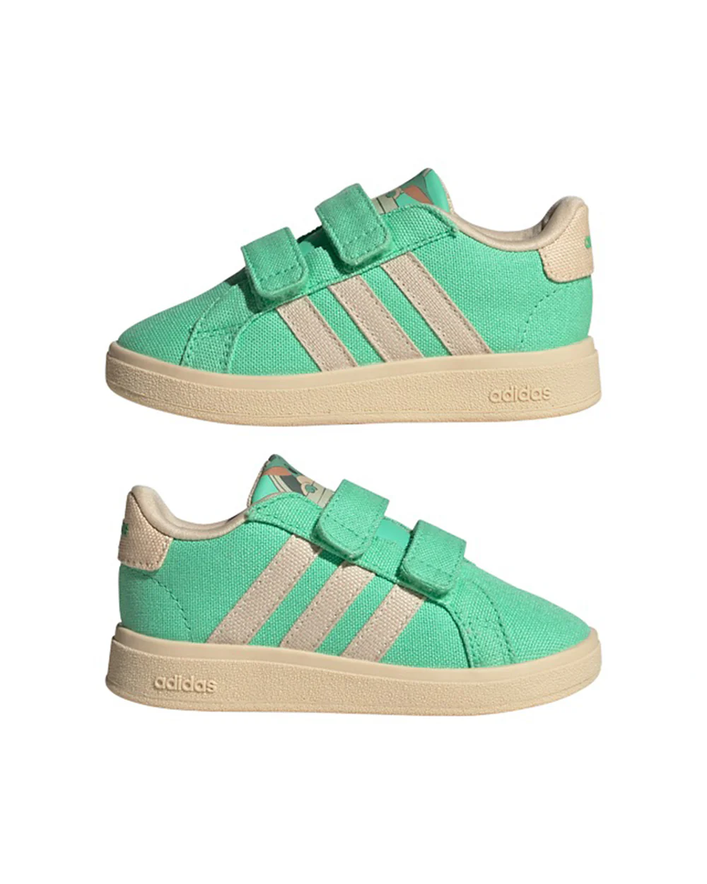 Adidas Green Grand Court Grogu CF I Velcro Shoes For Infants - Image 2