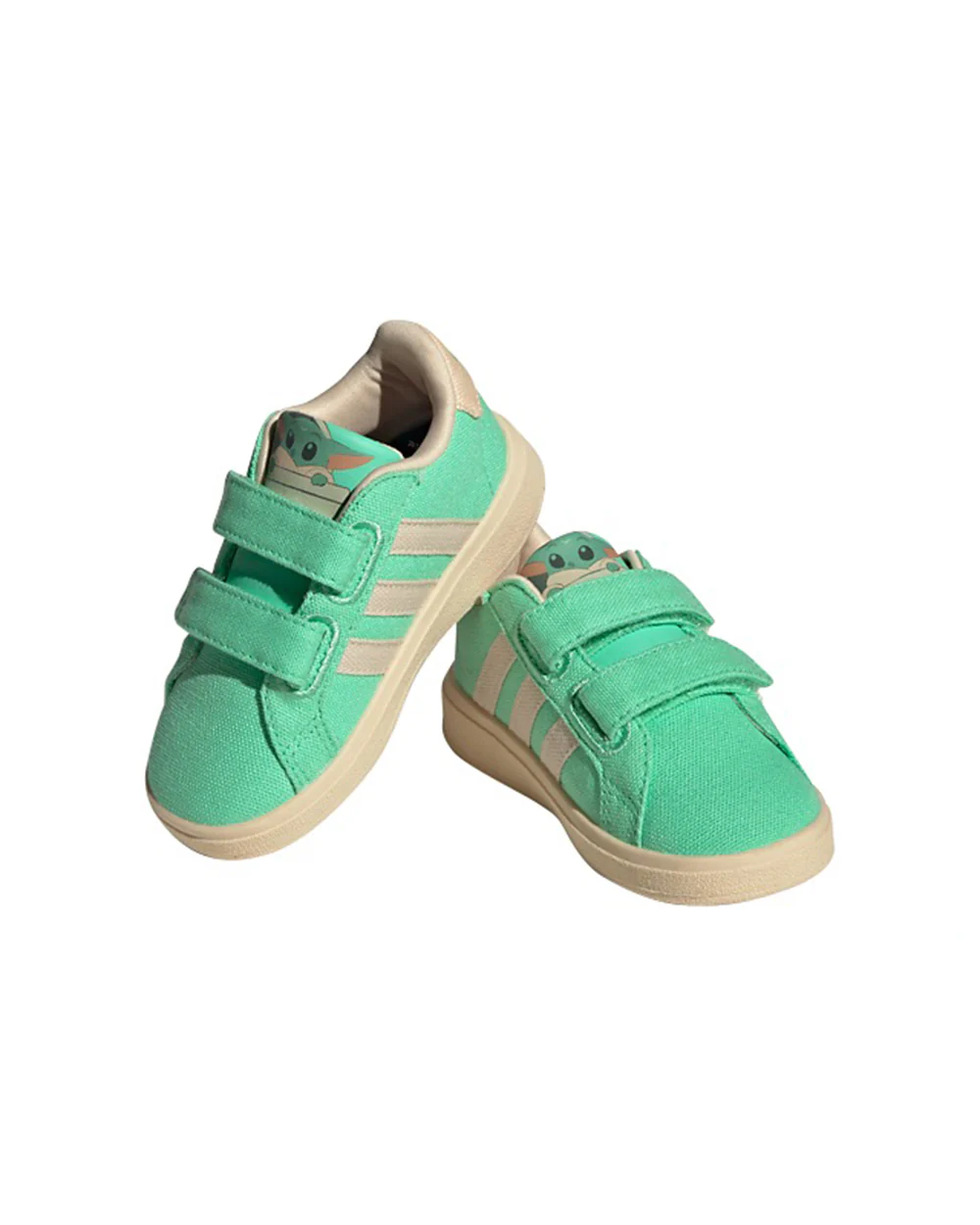 Adidas Green Grand Court Grogu CF I Velcro Shoes For Infants - Image 7