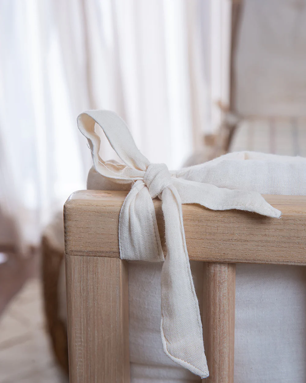 Aplito Baby Cot Bumper-Ecru-100% Organic Muslin Cotton-For Infants - Image 5
