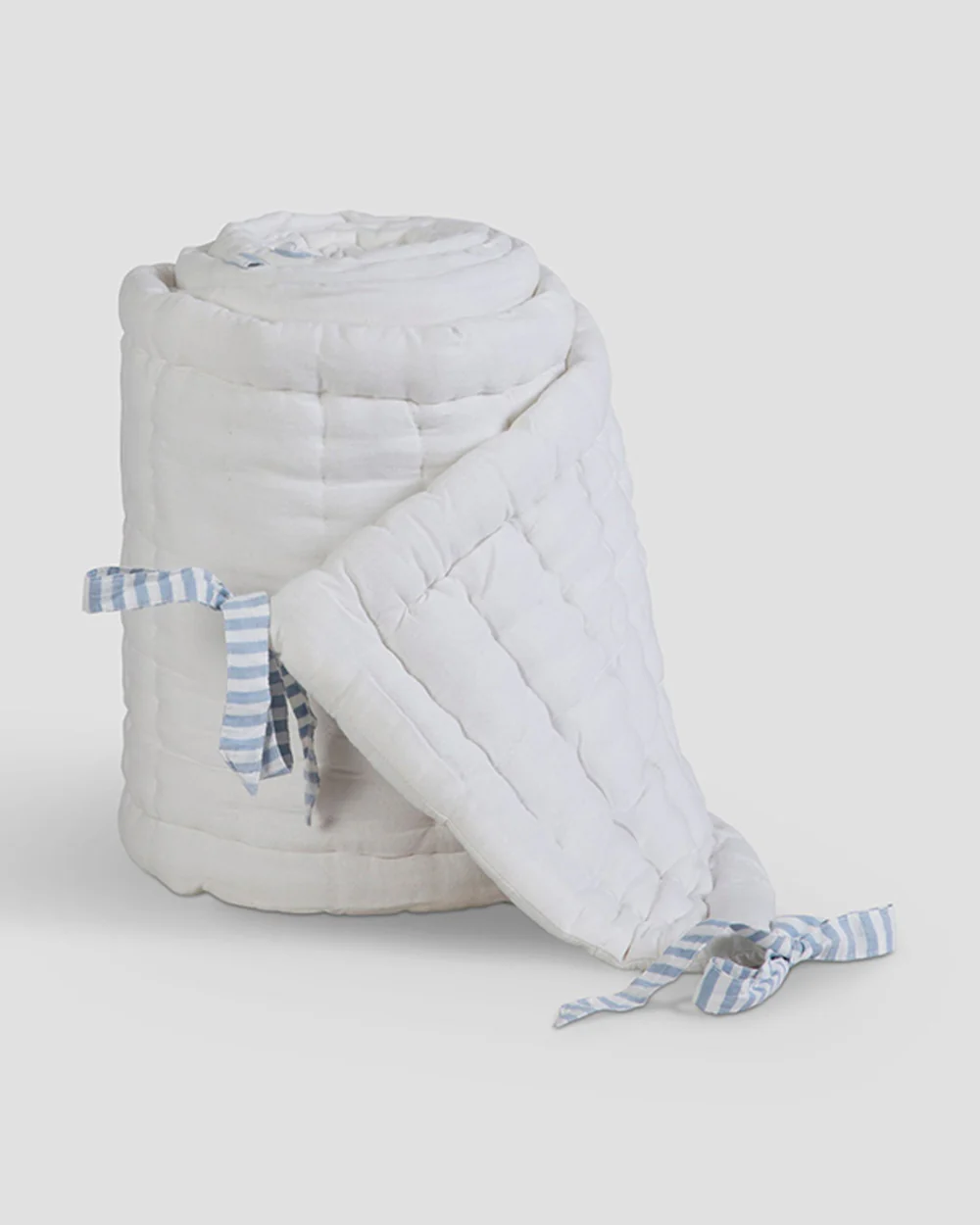 Aplito Baby Cot Bumper-Little Tuskers-100% Organic Poplin Cotton-Light Blue-For Infants