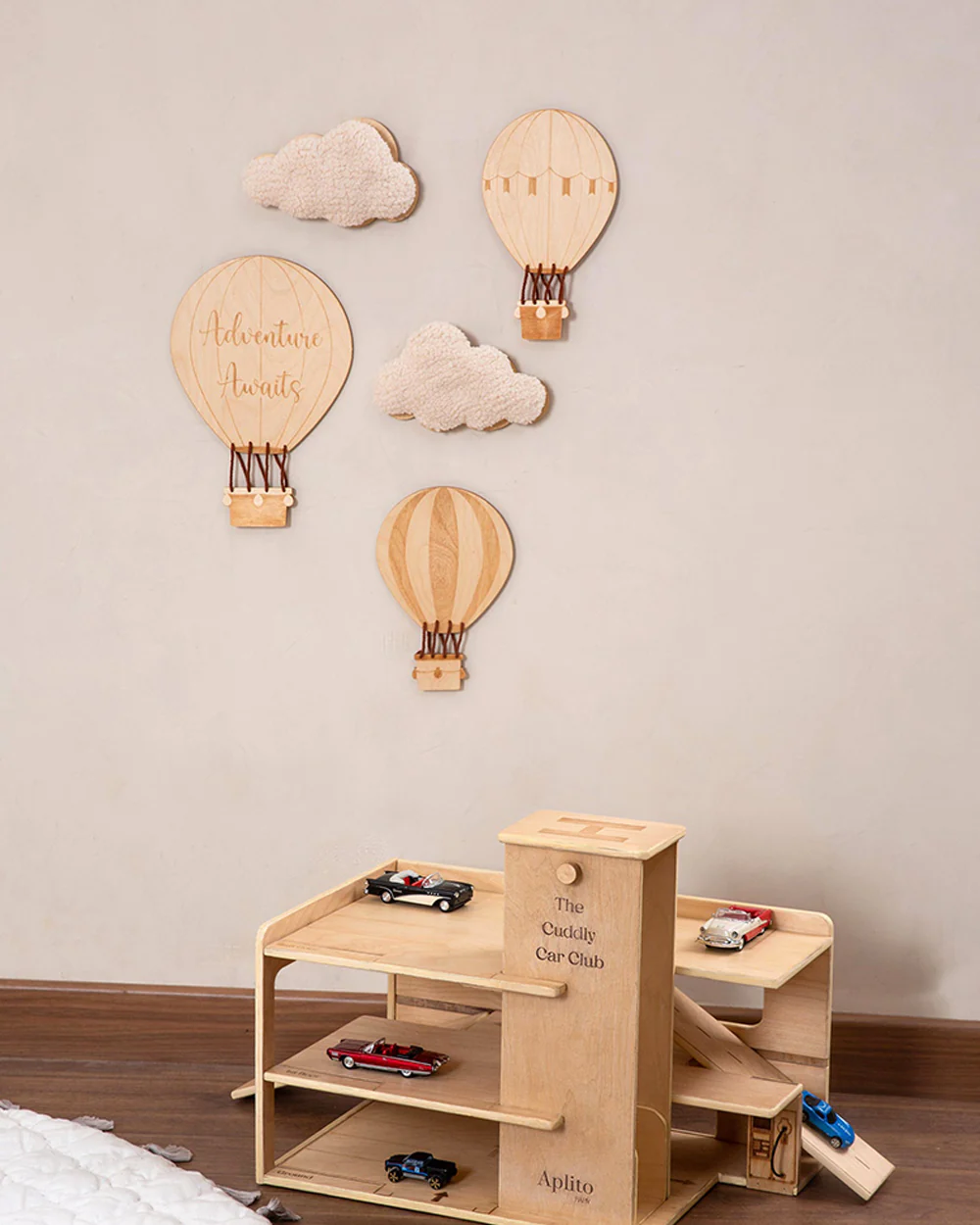 Aplito Baby Wooden Wall Decor-Adventure Awaits-Perfect for a Nursery, Playroom & Bedroom - Image 2