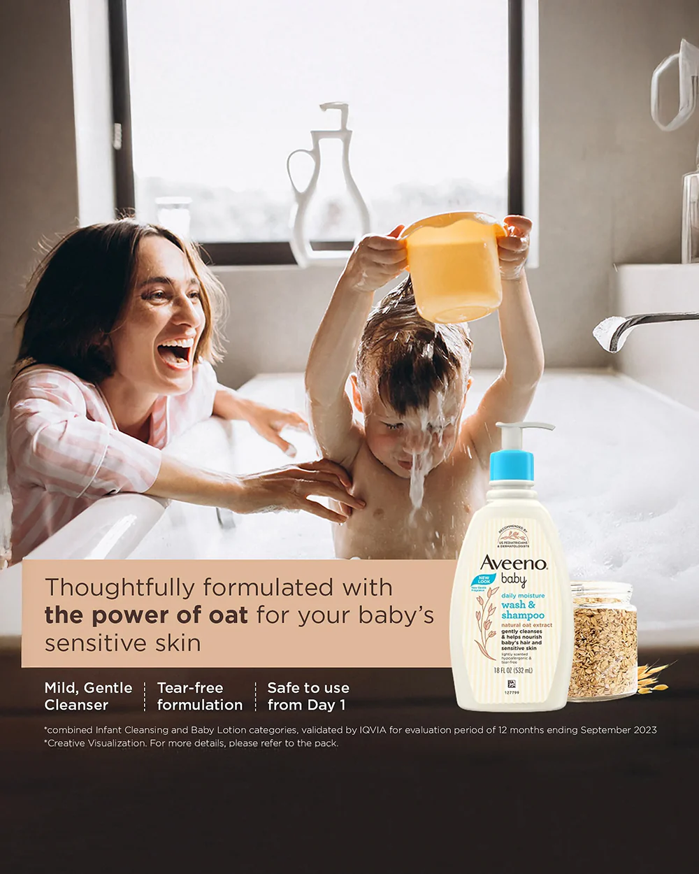 Aveeno Baby Daily Moisture Body Wash & Shampoo-Top To Toe Wash-With Glycerin & Oatmeal Extract-For Gentle Cleansing & Moisturizing - Image 17