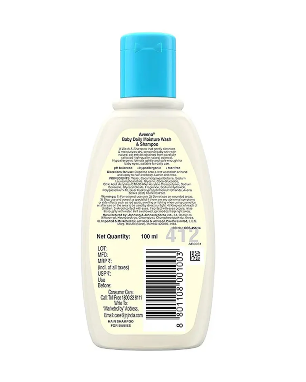 Aveeno Baby Daily Moisture Body Wash & Shampoo-Top To Toe Wash-With Glycerin & Oatmeal Extract-For Gentle Cleansing & Moisturizing - Image 20
