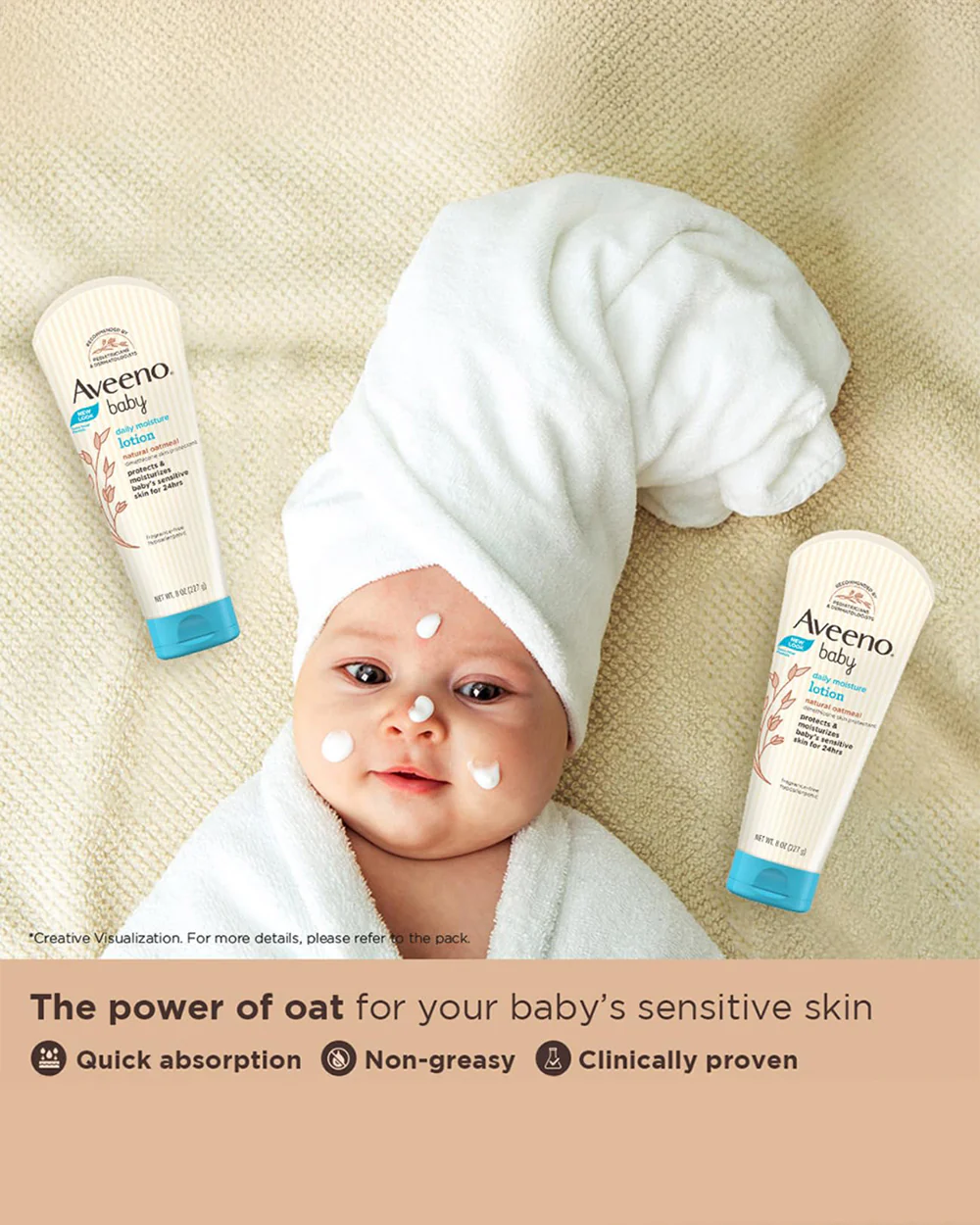 Aveeno Baby Daily Moisture Lotion-With Glycerin & Oatmeal Extract-Moisturizes, Soothes & Strengthens Skin Barrier - Image 33