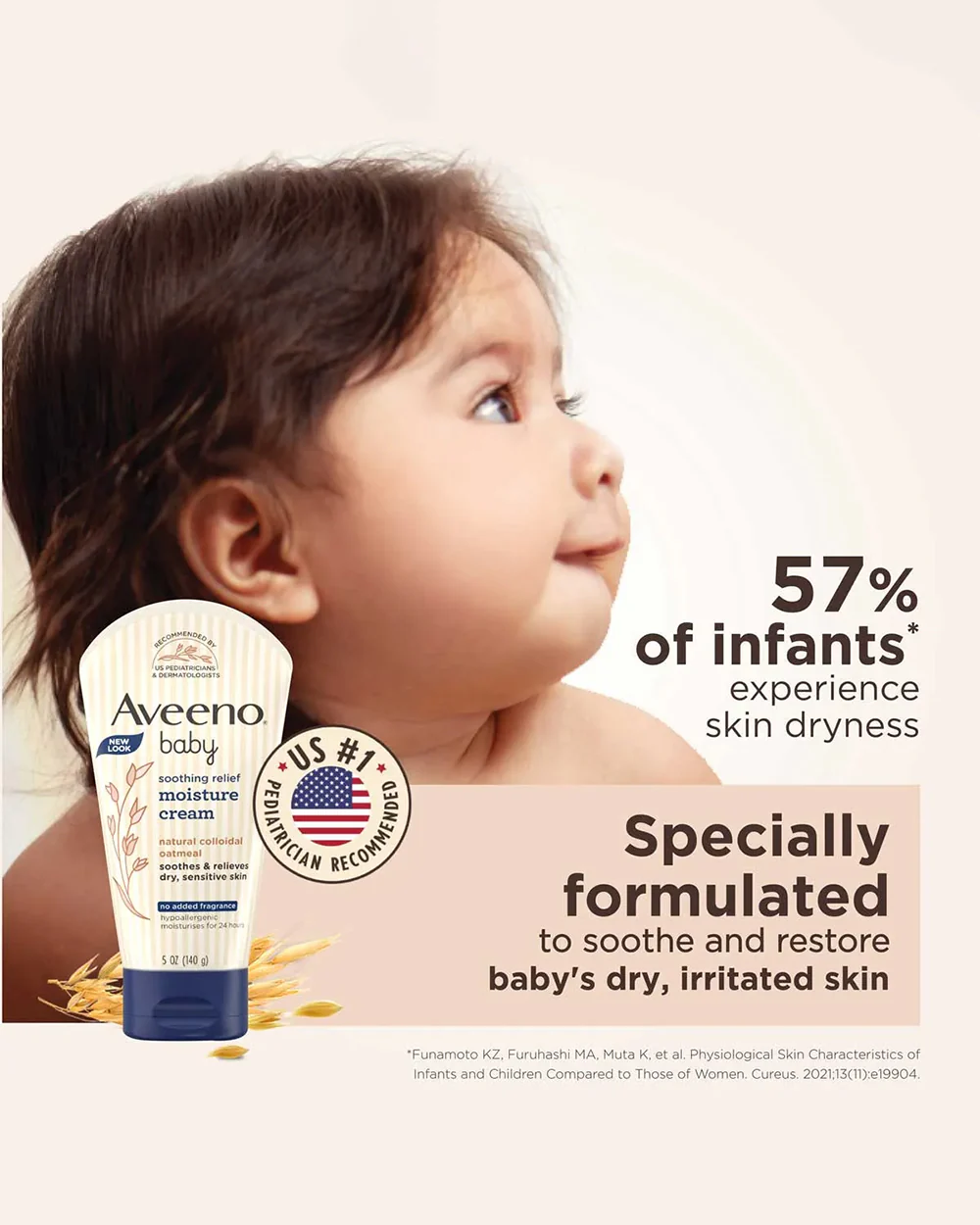 Aveeno Baby Soothing Relief Moisture Cream-With Glycerin & Oatmeal Extract-Soothes, Moisturizes & Strengthens Skin Barrier - Image 15