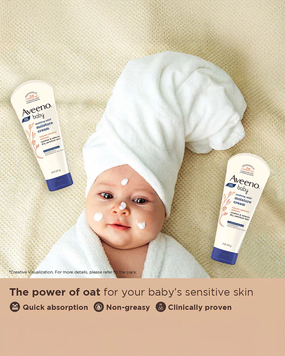Aveeno Baby Soothing Relief Moisture Cream-With Glycerin & Oatmeal Extract-Soothes, Moisturizes & Strengthens Skin Barrier - Image 17