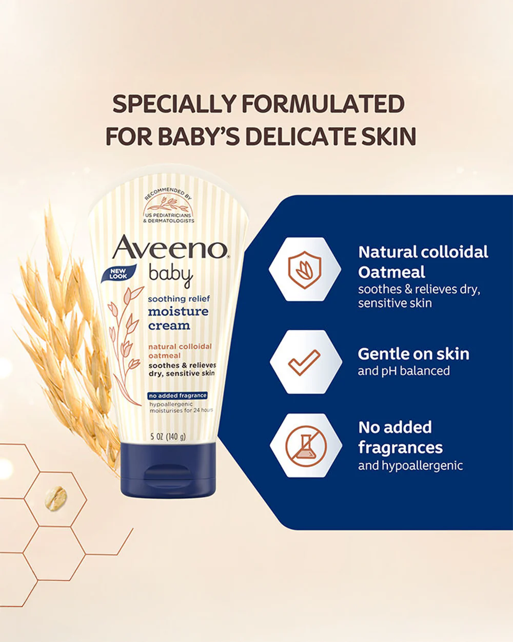 Aveeno Baby Soothing Relief Moisture Cream-With Glycerin & Oatmeal Extract-Soothes, Moisturizes & Strengthens Skin Barrier - Image 19