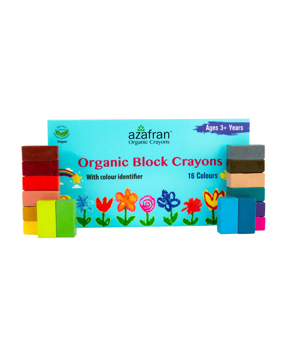 Azafran Organic Block Crayons-Promotes Creativity-Non Toxic-Art & Craft Kit-18M+ - Image 33