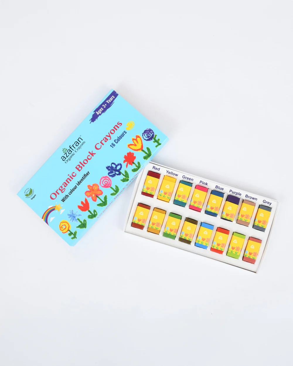 Azafran Organic Block Crayons-Promotes Creativity-Non Toxic-Art & Craft Kit-18M+ - Image 34