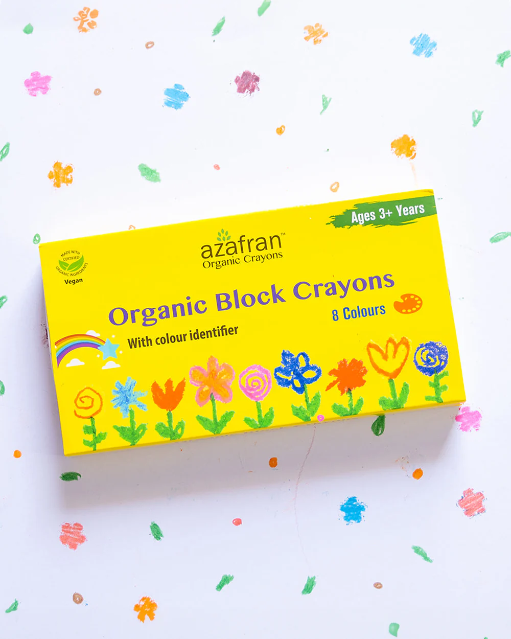 Azafran Organic Block Crayons-Promotes Creativity-Non Toxic-Art & Craft Kit-18M+ - Image 4