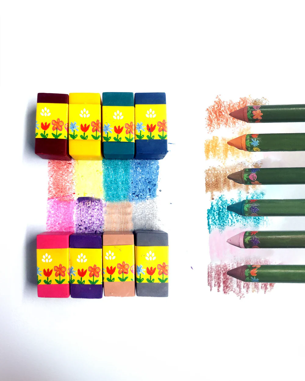 Azafran Organic Block & Pencil Crayon-8 Blocks & 6 Pencils-Promotes Creativity-Non Toxic-Art & Craft Kit-18M+ - Image 5