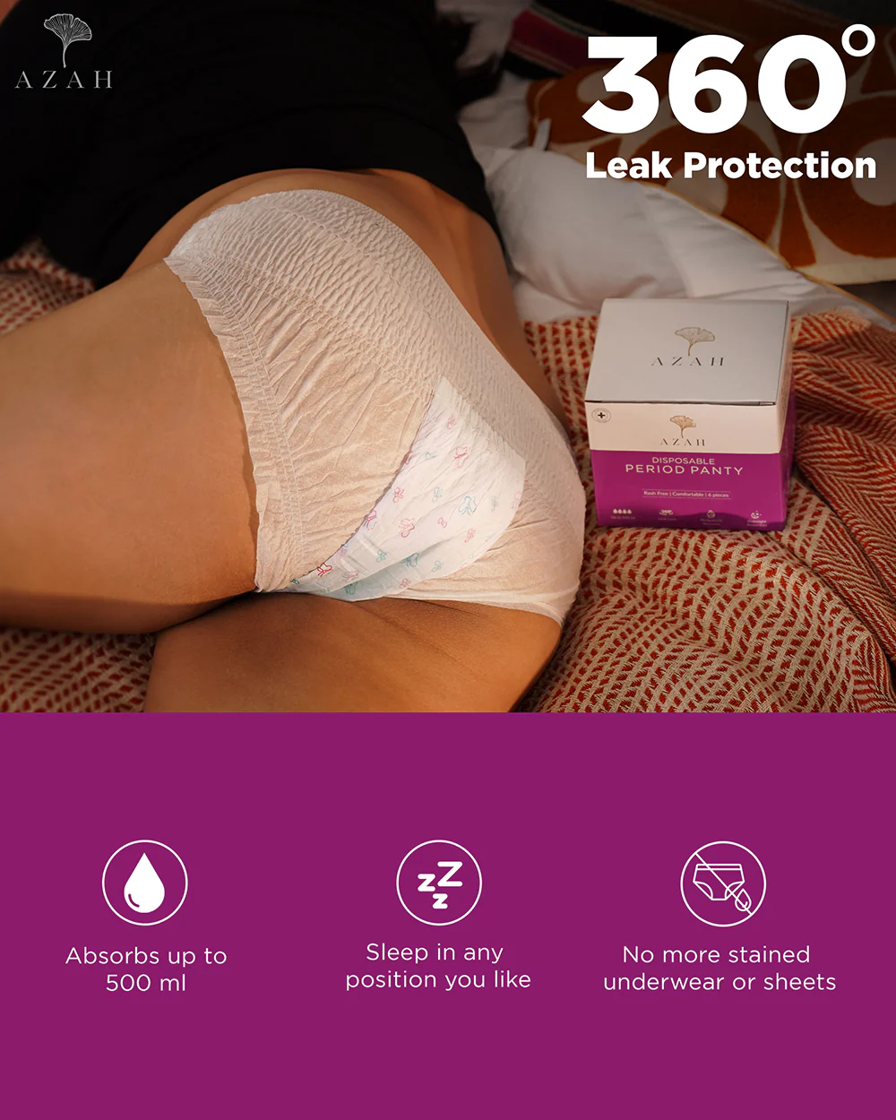 Azah Disposable Period Panty-M to L-For Postpartum Recovery-Leak-Free & Overnight Protection - Image 3