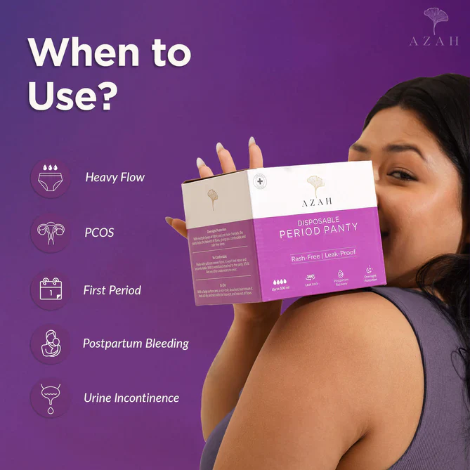 Azah Disposable Period Panty-S to M-For Postpartum Recovery-Leak-Free & Overnight Protection - Image 9